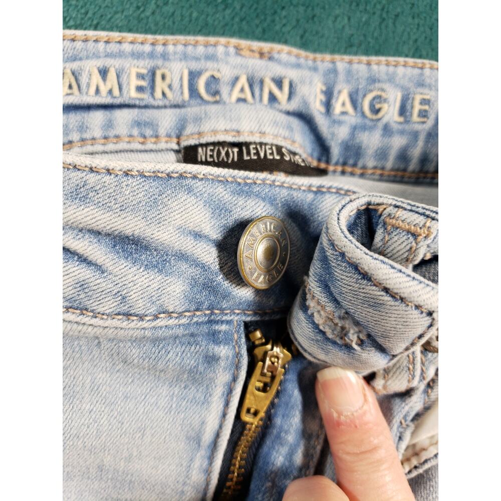 American Eagle Jeans Size 00 Womens Blue Stretch Pants High Rise Real Flared - Picture 7 of 15